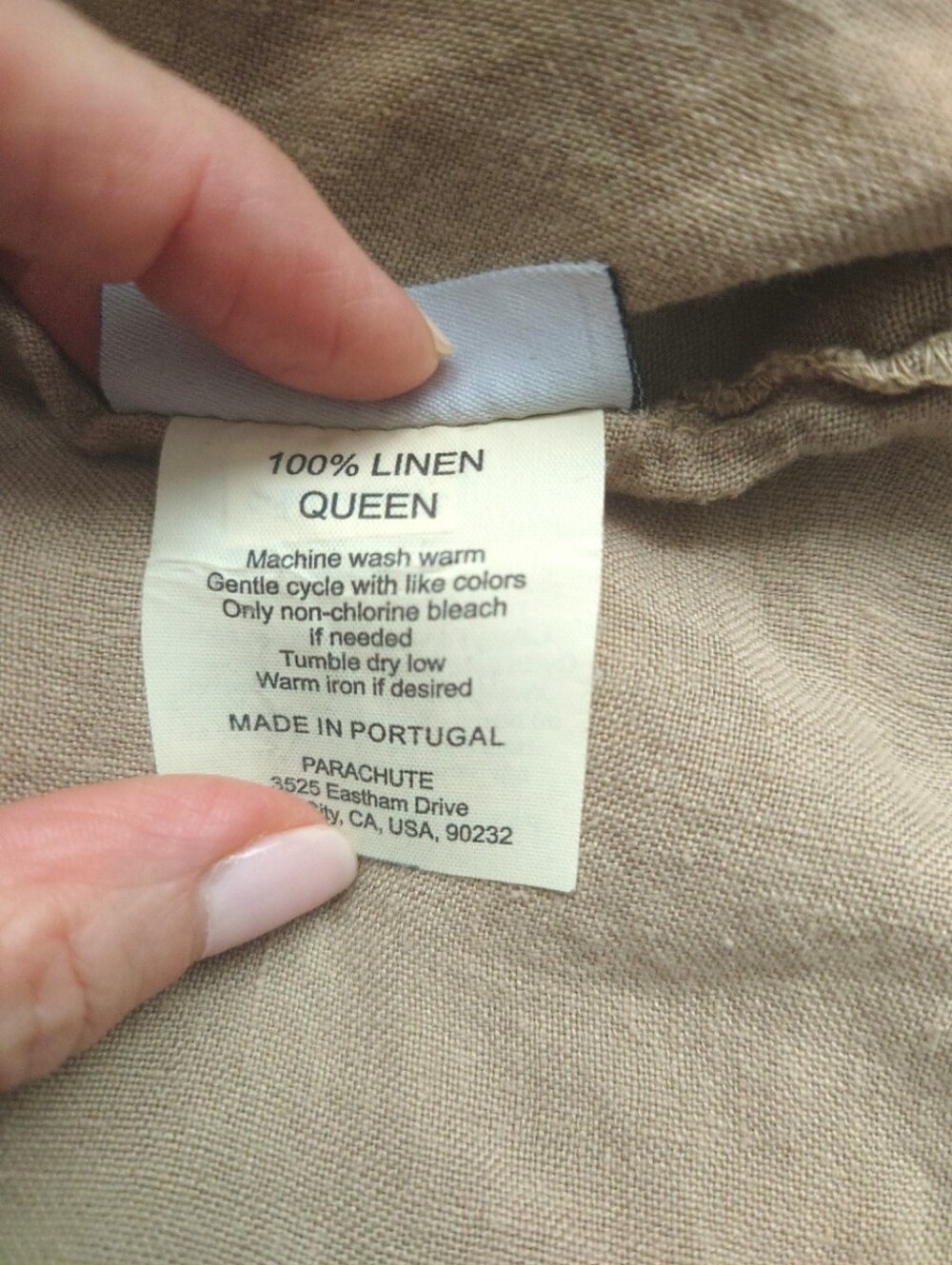 PARACHUTE European Flax Linen Fitted Sheet Queen Fog - Picture 3 of 5